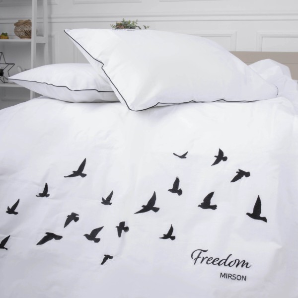 Фото - Комплект постільної білизни MirSon Ranforce Elite 11-2107 White Freedom 175х210 см (2200008700447)